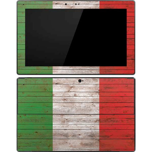 Italian Flag Dark Wood Surface Pro Tablet Skin